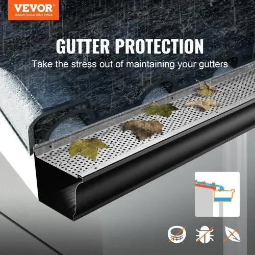 VEVOR Dachrinnenschutz, 12,7 cm breit, 63 m lang, Abdeckung aus Netzstoff, Laubschutz VEVOR Dachrinnenschutz, 12,7 cm breit, 63 m lang, Abdeckung aus Netzstoff, Laubschutz