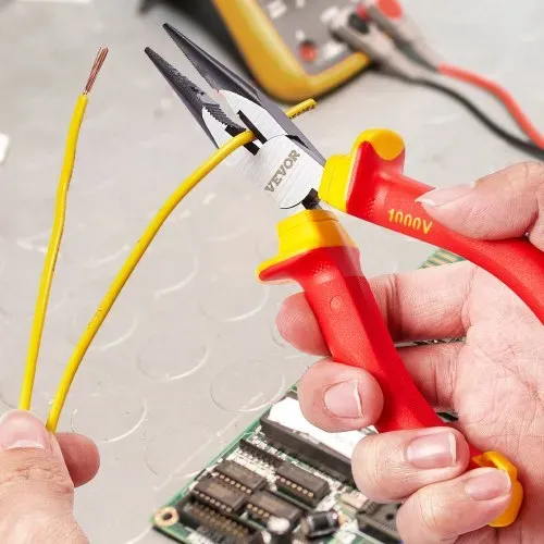 VEVOR isolierter Schraubenziehersatz 12-tlg. Profi elektrischer Schraubendrehersatz, isolierter Elektriker-Werkzeugsatz, mit magnetischen Kreuzschlitzspitzen & isolierten Zangen & Diagonalzange – Bild 7