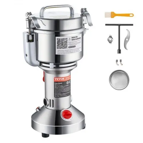 VEVOR elektrische Getreidemühle tragbare Hochgeschwindigkeits-Gewürzmühlen kommerziell 750 g 2000 W, Pulverisierer aus Edelstahl, 28000 U/min für trockene Körner Gewürze Müsli Kaffee Mais Pfeffer – Bild 8
