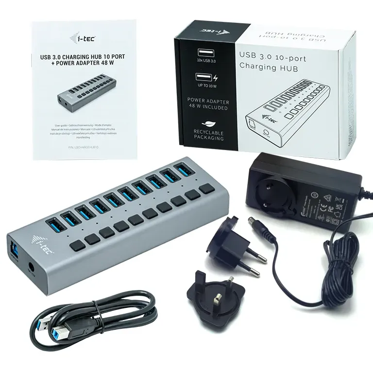 i-tec USB 3.0 Charging HUB 10 port + Power Adapter 48 W – Bild 4