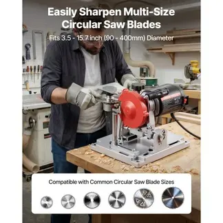 VEVOR 140W Sägeblattschärfgerät, 5700 U/min Kreissägeblattschleifer mit 100mm Schleifscheibe, Elektr. Schärfmaschine mit ±25° Einstellwinkel für 90-400mm Sägeblätter, Blattschärfer für Holzbearbeitung VEVOR 140W Sägeblattschärfgerät, 5700 U/min Kreissägeblattschleifer mit 100mm Schleifscheibe, Elektr. Schärfmaschine mit ±25° Einstellwinkel für 90-400mm Sägeblätter, Blattschärfer für Holzbearbeitung