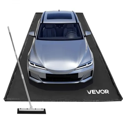 VEVOR Auffangmatte PVC-Garagenbodenmatte rutschfest (2,4 x 5,5 x 0,03 m) mit Abziehbesen, strapazierfähiger & wasserdichter Auffangschutz Bodenschutz vor Schnee Regen Schlamm, Garagenmatte Schwarz VEVOR Auffangmatte PVC-Garagenbodenmatte rutschfest (2,4 x 5,5 x 0,03 m) mit Abziehbesen, strapazierfähiger & wasserdichter Auffangschutz Bodenschutz vor Schnee Regen Schlamm, Garagenmatte Schwarz