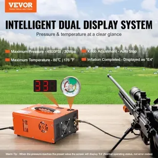 VEVOR PCP Kompressor 30Mpa/4500PSI Luftkompressor 0,5L DC12V & AC120V Tauchkompressor Luftpump inkl. 8-mm-Hochdruckschlauchs mit Schnellkupplung Batterieklemmen Filterwatte Airgun Gewehr VEVOR PCP Kompressor 30Mpa/4500PSI Luftkompressor 0,5L DC12V & AC120V Tauchkompressor Luftpump inkl. 8-mm-Hochdruckschlauchs mit Schnellkupplung Batterieklemmen Filterwatte Airgun Gewehr