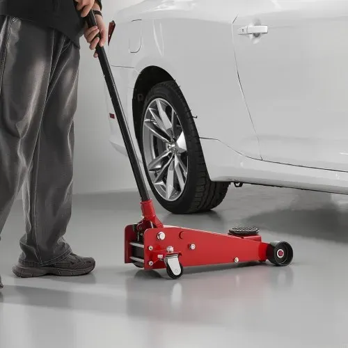 VEVOR Hydraulischer Rangierwagenheber 3 t Tragkraft, Flacher Wagenheber aus Stahl mit Einkolben-Schnellhubpumpe, Autoheber für Sportwagen SUVs Pickups, 13–50 cm Hubbereich, Rennwagenheber Rot – Bild 7