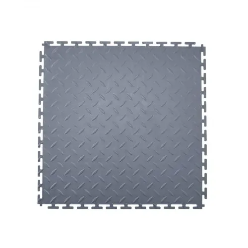 VEVOR PVC Garagenboden, 16er-Pack 513x513x5 mm, Werkstattboden, Industrieboden, Klick Verlegung, rutschfeste PVC-Matten mit Diamantplatte für Werkstatt, Lager, Werkzeugraum, Graphitgrau – Bild 9