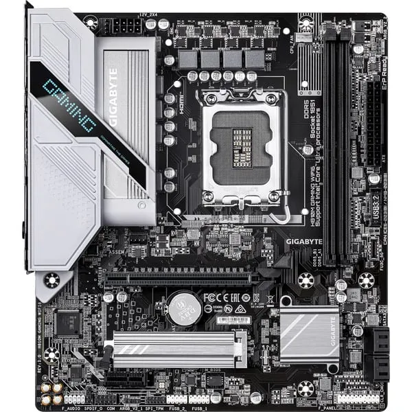 GIGABYTE H810M GAMING WIFI6 Mainboard – Intel Core Ultra (Serie 2) CPUs, 4+1+2 Phasen VRM, bis zu 6400 MHz DDR5, 1xPCIe 4.0 M.2, 2.5GbE LAN, WIFI 6, USB 3.2 Gen 1 – Bild 2