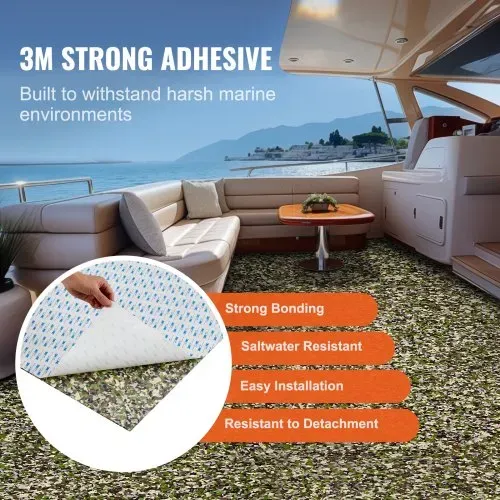 VEVOR Bootsbodenbelag, Bootsdeck aus EVA-Schaum, 2400 x 900 x 6 mm, rutschfester, selbstklebender Bodenbelag, 21600 cm² großer Meeresteppich für Boote, Yachten, Pontons, Kajakdecks – Bild 2