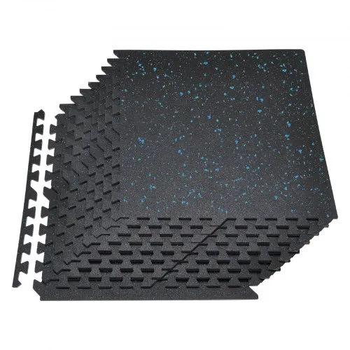VEVOR 24 x Puzzlematte Bodenschutzmatte 610 x 610 x 10 mm, Hochdichte EVA-Schaumstoffmatte, Ineinandergreifende Fitnessmatte Gymnastikmatte Sportmatte, Trainingsmatte (Schwarz) mit Blauen Punkten VEVOR 24 x Puzzlematte Bodenschutzmatte 610 x 610 x 10 mm, Hochdichte EVA-Schaumstoffmatte, Ineinandergreifende Fitnessmatte Gymnastikmatte Sportmatte, Trainingsmatte (Schwarz) mit Blauen Punkten