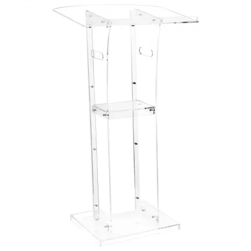 VEVOR Podiumständer Rednerpult (109 cm) aus Acryl, tragbarer Laptop-Schreibtisch mit breiter Lesefläche & Ablagefläche & Buchstopper, bodenstehend, für Klassenzimmer Hochzeiten Konferenzen – Bild 8