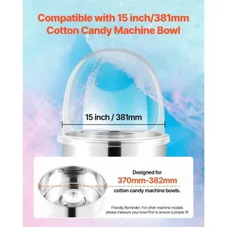 VEVOR Zuckerwattemaschinen-Abdeckung, transparente Acrylkuppel, Blasenabdeckung kompatibel mit 15 Zoll Zuckerwattemaschinen-Schüssel für Partys Geschäfte Bodenrillen-Design VEVOR Zuckerwattemaschinen-Abdeckung, transparente Acrylkuppel, Blasenabdeckung kompatibel mit 15 Zoll Zuckerwattemaschinen-Schüssel für Partys Geschäfte Bodenrillen-Design