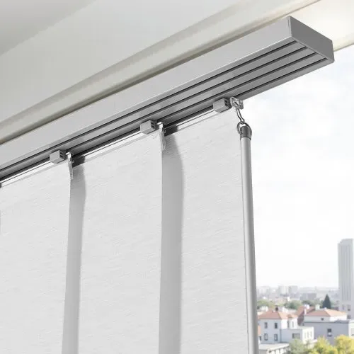 VEVOR Flächenvorhänge, ausziehbare Schiene von 116 cm bis 218 cm (B), zuschneidbare Flächenvorhänge bis 243 cm (H), einstellbare Schiebegardinen für Schiebetüren Terrassentüren weiß – Bild 7