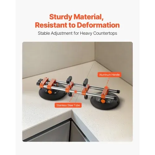 VEVOR Nahtloser Naht-Setter, 2er-Pack, Granit-Nahtverbinder mit 152 mm Vakuum-Saugnäpfen & Werkzeugtasche, zum Verbinden & Nivellieren von Nähten, Ideal für Fliesen, Stein, Marmorplatten – Bild 3
