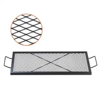 VEVOR 810 x 380 x 25 mm X-Marks Feuerstellen-Grillrost, Rechteckiger Grillrost, Lagerfeuer-BBQ-Grillrost aus Stahl mit Griff, Tragbares Camping-Kochgeschirr für Partytreffen im Freien, Schwarz VEVOR 810 x 380 x 25 mm X-Marks Feuerstellen-Grillrost, Rechteckiger Grillrost, Lagerfeuer-BBQ-Grillrost aus Stahl mit Griff, Tragbares Camping-Kochgeschirr für Partytreffen im Freien, Schwarz
