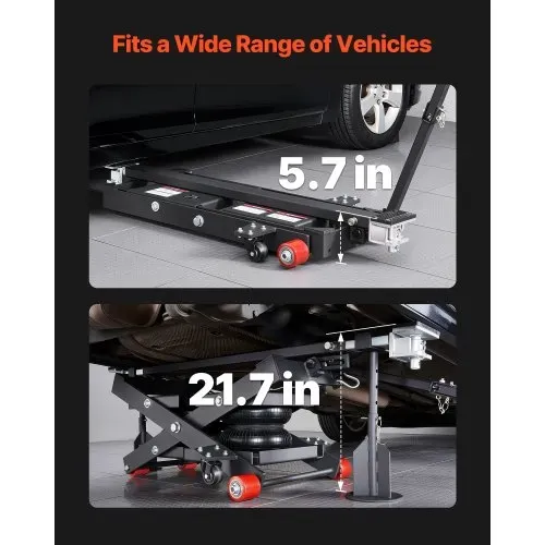 VEVOR Air Tragbare Hebebühne 3 t Tragkraft, max. 55 cm Hubhöhe, verstellbare tragbare Lufthebebühne mit Airbag & Stützfüßen & Radkeilen & Gummipads, robust für Limousinen, SUVs und Pickups – Bild 2