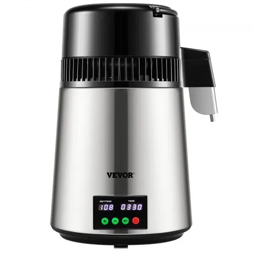 VEVOR Wasser Destillierer 1L / H Haushalt Silber Wasserdestilliergerät Destilliertes Wasser herstellen 750 W, Doppelter Bildschirm Edelstahl Distilleranlage mit Glaskanne Reinwasser destilieren – Bild 10