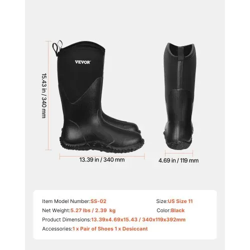 VEVOR Gummistiefel, Schutzschuhe, Arbeitsschuhe, rutschfeste Stiefel, isolierte Schlammstiefel, Arbeitsstiefel, ideal zum Wandern, Angeln, oder für die Gartenarbeit, Größe 11 US – Bild 6