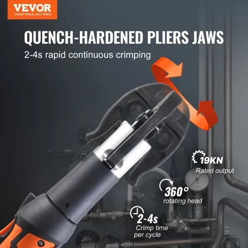 VEVOR Presswerkzeug und Akku-Set, Pro Presswerkzeug, elektrisches Rohrcrimpwerkzeug mit V15-, V22-, V28-Backen, Presswerkzeug-Set mit 2 Stück 18-V-2,0-Ah-Akkus, Schnellladegerät und Tragetasche VEVOR Presswerkzeug und Akku-Set, Pro Presswerkzeug, elektrisches Rohrcrimpwerkzeug mit V15-, V22-, V28-Backen, Presswerkzeug-Set mit 2 Stück 18-V-2,0-Ah-Akkus, Schnellladegerät und Tragetasche