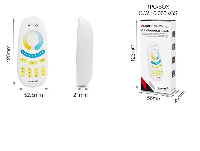 MiBoxer FUT094 LED Fernbedienung single color 4 Zonen – Bild 3