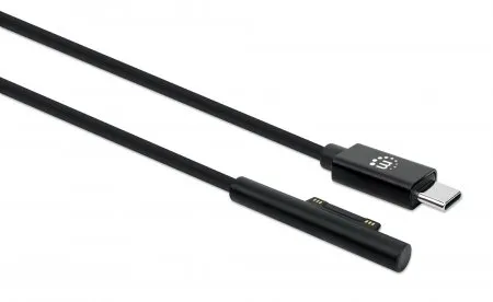 Manhattan Surface Connect auf USB-C Ladekabel, Surface Connect-Stecker auf USB-C-Stecker, 15 V/3 A, 1,8 m, schwarz – Bild 2
