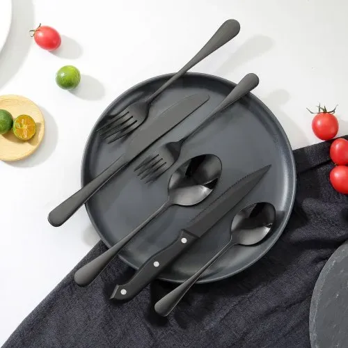 VEVOR 48-teiliges Besteckset aus lebensmittelechtem Edelstahl, hochglanzpoliertes Essbesteck-Set, spülmaschinenfestes Essgeschirr für die Küche, Service für 8 Personen, inkl. Messer Gabel Löffel – Bild 7