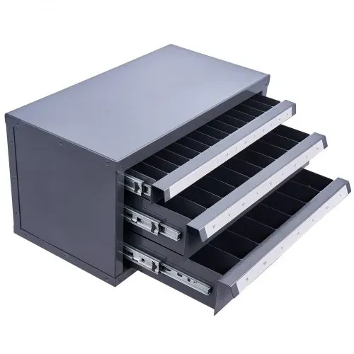 VEVOR Bohrer-Spender-Schrank, Bohrer-Organizer mit drei Schubladen für 1 mm bis 13 mm, Bohrer-Spender-Organizer aus Stahl mit Etiketten, Stapelbarer Bohrer-Spender zur Bohrer-Aufbewahrung – Bild 9