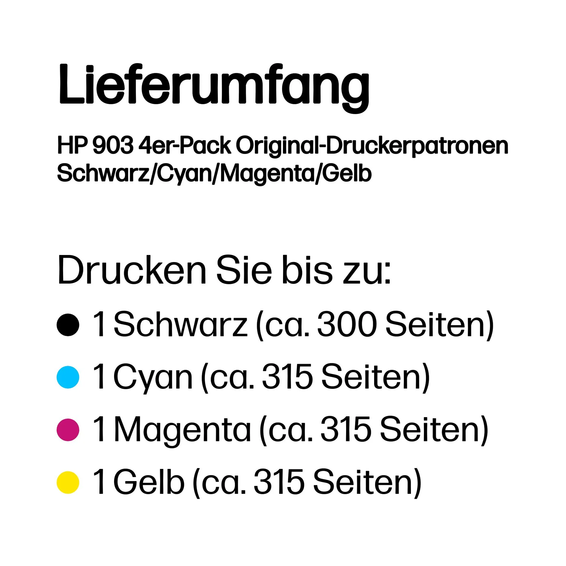 HP 903 4er-Pack Original-Druckerpatronen Schwarz/Cyan/Magenta/Gelb – Bild 3
