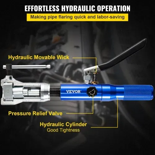 VEVOR 72485-PRC Hydraulisches Bremsleitung Bördelgerät 30-teilig Bördelwerkzeug Hydraulic flaring tool mit 45° Bördelkegel / 16 Matrizen & Adaptern für 3/16"-1/2" Kupferrohr – Bild 3