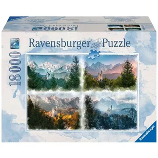 Puzzle Märchenschloss in 4 Jahreszeiten Puzzle Märchenschloss in 4 Jahreszeiten