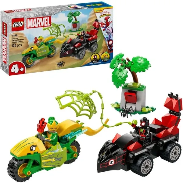 11198 Marvel Spidey und seine Super-Freunde Actionspaß mit Spin und Electro in ihren Dino-Flitzern, Konstruktionsspielzeug 11198 Marvel Spidey und seine Super-Freunde Actionspaß mit Spin und Electro in ihren Dino-Flitzern, Konstruktionsspielzeug