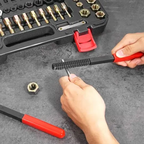 VEVOR Gewindewiederherstellungswerkzeug UNC & UNF & metrisch Gewinde Reparatur Satz 61-teilig, Nachgewinde-Werkzeugsatz mit Gewindebohrern Schneideisen Gewindefeilen für Mechaniker und Heimwerker – Bild 7