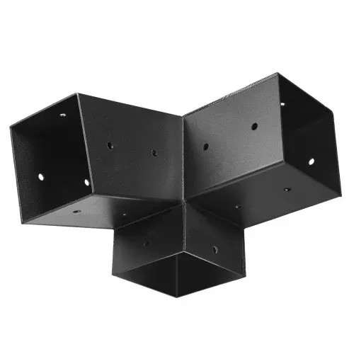 VEVOR Pfosttenverbinder, 3-Wege-Schräghalterung für 92 x 92 mm, Pergola-Halterung aus Karbonstahl mit Schrauben & Pfostensockeln, für Holzpergolen im Freien, Pavillons, Schuppen, 8 Stück – Bild 9
