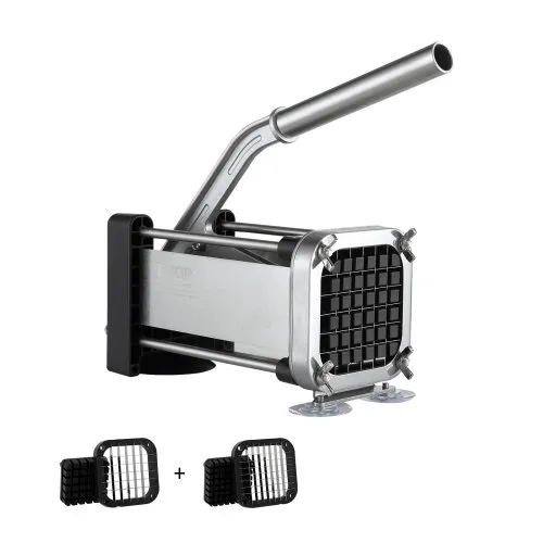 VEVOR Pommes-Frites-Schneider Kartoffelschneider mit 1/2-Zoll- und 3/8-Zoll-Klingen aus rostfreiem Stahl, manueller Kartoffelschneider und -zerkleinerer mit Saugnäpfen, ideal für Pommes Frites VEVOR Pommes-Frites-Schneider Kartoffelschneider mit 1/2-Zoll- und 3/8-Zoll-Klingen aus rostfreiem Stahl, manueller Kartoffelschneider und -zerkleinerer mit Saugnäpfen, ideal für Pommes Frites