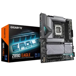 GIGABYTE Z890 EAGLE Motherboard – Unterstützt Intel Core Ultra (Serie 2) CPUs, 14+1+2 Phasen VRM, bis zu 8800MHz DDR5 (OC), 1x PCIe 5.0 M.2 + 3x PCIe 4.0 M.2, 2,5GbE LAN, USB4 GIGABYTE Z890 EAGLE Motherboard – Unterstützt Intel Core Ultra (Serie 2) CPUs, 14+1+2 Phasen VRM, bis zu 8800MHz DDR5 (OC), 1x PCIe 5.0 M.2 + 3x PCIe 4.0 M.2, 2,5GbE LAN, USB4