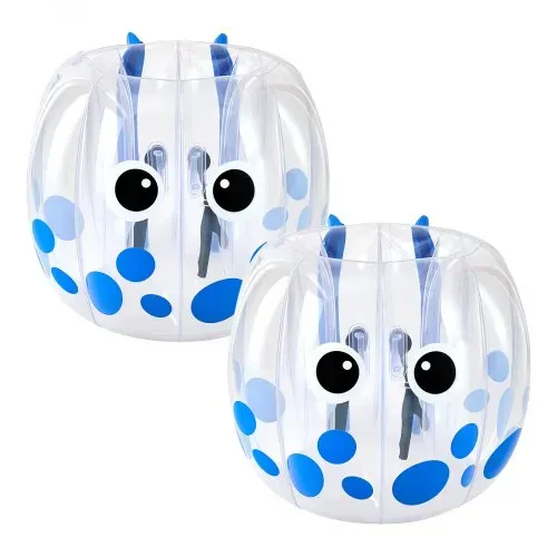 VEVOR 2 x Aufblasbare Bumper Sumo Bälle 1,2 m für Jugendliche Stoßball Blau für Garten, Camping, Picknick, Rasen & Outdoor, 0,5 mm Starkes PVC, Heißverschweißte Griffe & Stabil Sitzende Schultergurte – Bild 8