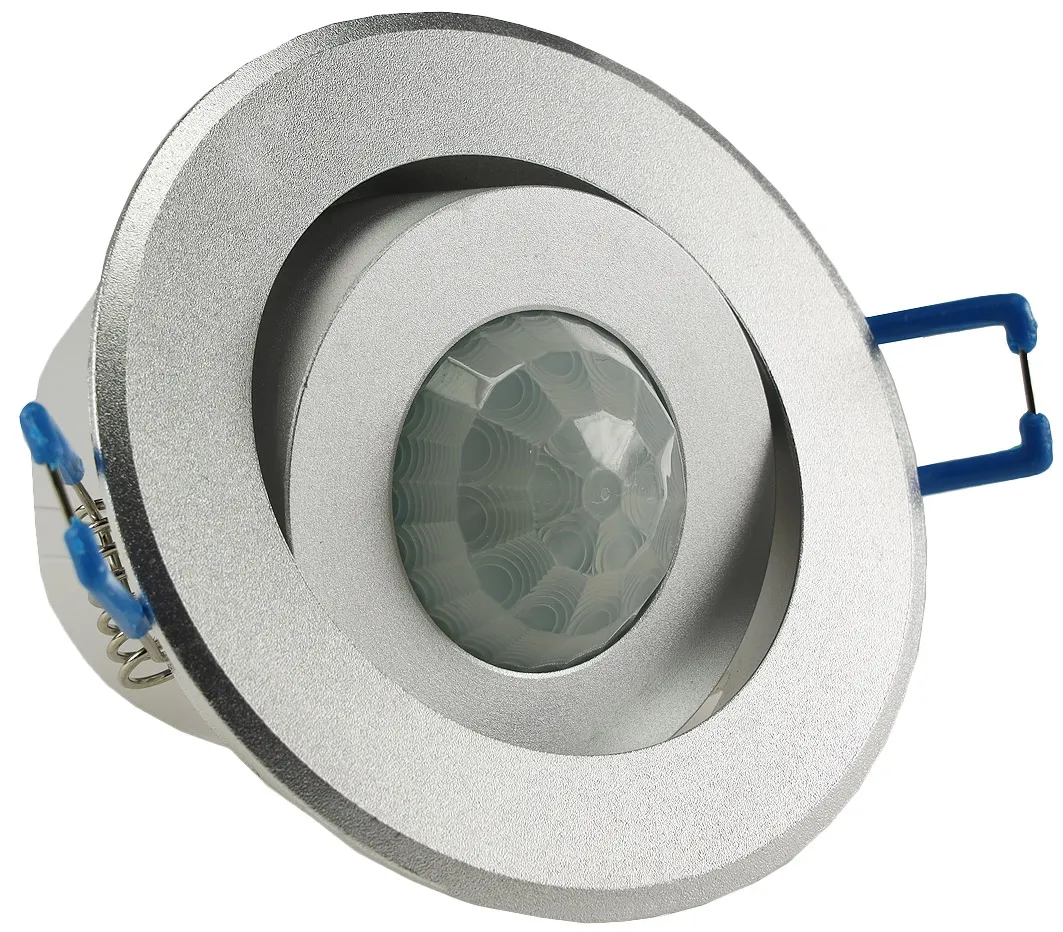 Decken-Einbau-Bewegungsmelder 360° Alu PIR Sensor, 6m, schwenkbar, silber Decken-Einbau-Bewegungsmelder 360° Alu PIR Sensor, 6m, schwenkbar, silber