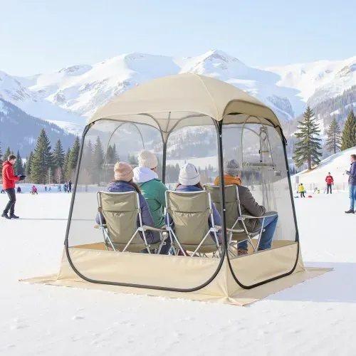 VEVOR Transparentes Zelt, 160x160x182 cm, Pop-up-Zelt für 2–4 Personen, Sportzelt mit Bodenmatte & oberer Abdeckung, Outdoor-Bubble-Zelt, Campingunterstand für Veranstaltungen, Angeln, Jubeln – Bild 7