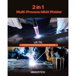 VEVOR MMA-Schweißgerät, 205A 2-in-1 MMA Lift TIG-Stabschweißgerät, IGBT-Inverter-Schweißgerät mit Digitalanzeige, Hot Start Arc Force Anti-Stick (Lift-Brenner nicht im Lieferumfang enthalten) VEVOR MMA-Schweißgerät, 205A 2-in-1 MMA Lift TIG-Stabschweißgerät, IGBT-Inverter-Schweißgerät mit Digitalanzeige, Hot Start Arc Force Anti-Stick (Lift-Brenner nicht im Lieferumfang enthalten)