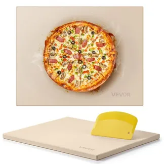 VEVOR Pizzastein Backstein 38 x 30 cm, rechteckiger Cordierit-Pizzastein, extra große Steinplatte mit Schaber, 1,5 cm dick, hitzebeständig, geeignet für Küchenofen Brotbacken Pizzabacken Grillen VEVOR Pizzastein Backstein 38 x 30 cm, rechteckiger Cordierit-Pizzastein, extra große Steinplatte mit Schaber, 1,5 cm dick, hitzebeständig, geeignet für Küchenofen Brotbacken Pizzabacken Grillen
