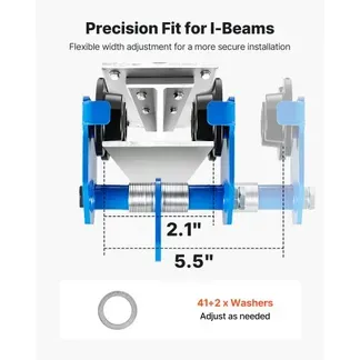 VEVOR Laufkatze mit 499 kg Tragkraft Manuelles Rollfahrwerk für I-Träger, Krankatze für Werkstatt Lager Fabrik, 53-140 mm Verstellbare Flanschbreite, 80 mm Doppelräder, Kohlenstoffstahlkonstruktion VEVOR Laufkatze mit 499 kg Tragkraft Manuelles Rollfahrwerk für I-Träger, Krankatze für Werkstatt Lager Fabrik, 53-140 mm Verstellbare Flanschbreite, 80 mm Doppelräder, Kohlenstoffstahlkonstruktion