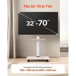 VEVOR rollbarer TV-Ständer Fernsehständer für 812,8-1778 mm TVs bis zu 40 kg, 25° Links-Rechts-Drehung & höhenverstellbare TV-Halterung mit Ablage für Schlafzimmer Wohnzimmer (max. 600 x 400 mm) VEVOR rollbarer TV-Ständer Fernsehständer für 812,8-1778 mm TVs bis zu 40 kg, 25° Links-Rechts-Drehung & höhenverstellbare TV-Halterung mit Ablage für Schlafzimmer Wohnzimmer (max. 600 x 400 mm)