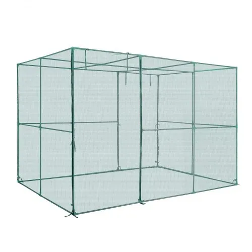 VEVOR Pflanzenschutzzelt, 2900x1940x1940 mm Pflanzenschutznetz, Tür mit Reißverschluss, windbeständiger, Pflanzenkäfig Gewächshaus für Hochbeete im Freien, Garten, Terrasse & Rasen – Bild 10