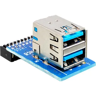 USB 3.2 Gen 1 Adapter, 19 Pin Header > 2x USB-A Buchse USB 3.2 Gen 1 Adapter, 19 Pin Header > 2x USB-A Buchse