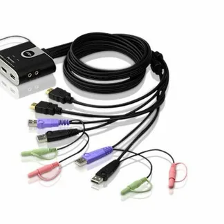 ATEN 2-Port USB HDMI/Audiokabel KVM Switch mit Remote-Port-Wähler ATEN 2-Port USB HDMI/Audiokabel KVM Switch mit Remote-Port-Wähler