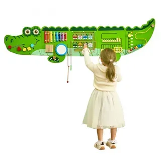 VEVOR 9-in-1 Montessori Busy Board, Montessori Motorikbrett für Bildung Frühe Entwicklung, Sensorisches Wandpaneel aus Holz für Kinder von 3-12 Jahren, Krokodil-Wandspiel für Kindergarten Spielzimmer VEVOR 9-in-1 Montessori Busy Board, Montessori Motorikbrett für Bildung Frühe Entwicklung, Sensorisches Wandpaneel aus Holz für Kinder von 3-12 Jahren, Krokodil-Wandspiel für Kindergarten Spielzimmer