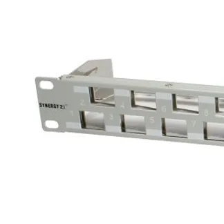 Keystone, Modulträger, 19″Patchpanel für 24xTP-Modul, 1HE(t 96mm) 45Grad Schrägauslass, Lichtgrau, Synergy 21, Keystone, Modulträger, 19″Patchpanel für 24xTP-Modul, 1HE(t 96mm) 45Grad Schrägauslass, Lichtgrau, Synergy 21,