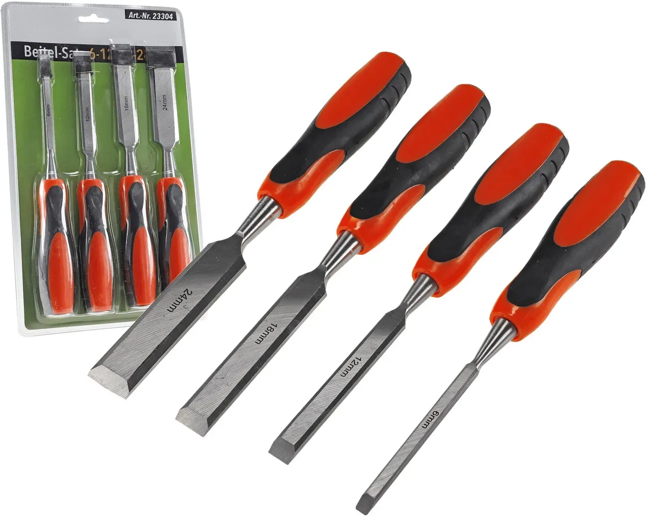 Stechbeitel Set, 4-teilig CRV, 6, 12, 18, 24mm Stechbeitel Set, 4-teilig CRV, 6, 12, 18, 24mm