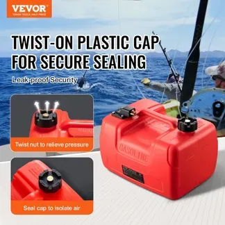 VEVOR Marine-Kraftstofftank, 12 L, tragbarer Bootstank mit Außenbordmotor, Kunststoff-Außenbord-Kraftstofftank für Marineboote mit Schlauch, leicht zu tragen für Yacht, Fischerboot, Deckboot, rot VEVOR Marine-Kraftstofftank, 12 L, tragbarer Bootstank mit Außenbordmotor, Kunststoff-Außenbord-Kraftstofftank für Marineboote mit Schlauch, leicht zu tragen für Yacht, Fischerboot, Deckboot, rot