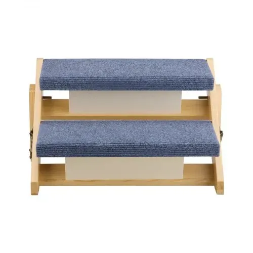 VEVOR Hundetreppe 370x470x260 mm, 2-stufige Hautiertreppe, klappbare Holztreppe geeignet für kleine, mittlere, große, ältere Haustiere sowie Welpen bis 50 kg, Hundeleiter für Betten, Sofas & Autos – Bild 8