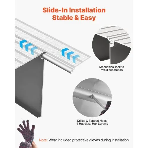 VEVOR Türschwellenrampe, 677x865x138 mm, Rollstuhlrampe aus Aluminiumlegierung mit einer Tragkraft von 360 kg, Bordsteinrampen für Heimtreppen für Rollstühle Roller Gehhilfen Fahrräder Dreiräder – Bild 4