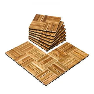 VEVOR Terrassenfliesen,10er-Set, Balkonfliesen 30 x 30 cm, wasserdichter Bodenbelag aus Torfkieferholz, Holzfliesen Terrassenbodenbelag für Veranda, Poolrand, Balkon, Hinterhof (Holzoptik) VEVOR Terrassenfliesen,10er-Set, Balkonfliesen 30 x 30 cm, wasserdichter Bodenbelag aus Torfkieferholz, Holzfliesen Terrassenbodenbelag für Veranda, Poolrand, Balkon, Hinterhof (Holzoptik)